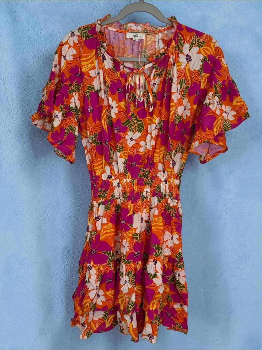 entro Floral Mini Dress Size Small Tropical Summer Cruise Beach Vacation Floral